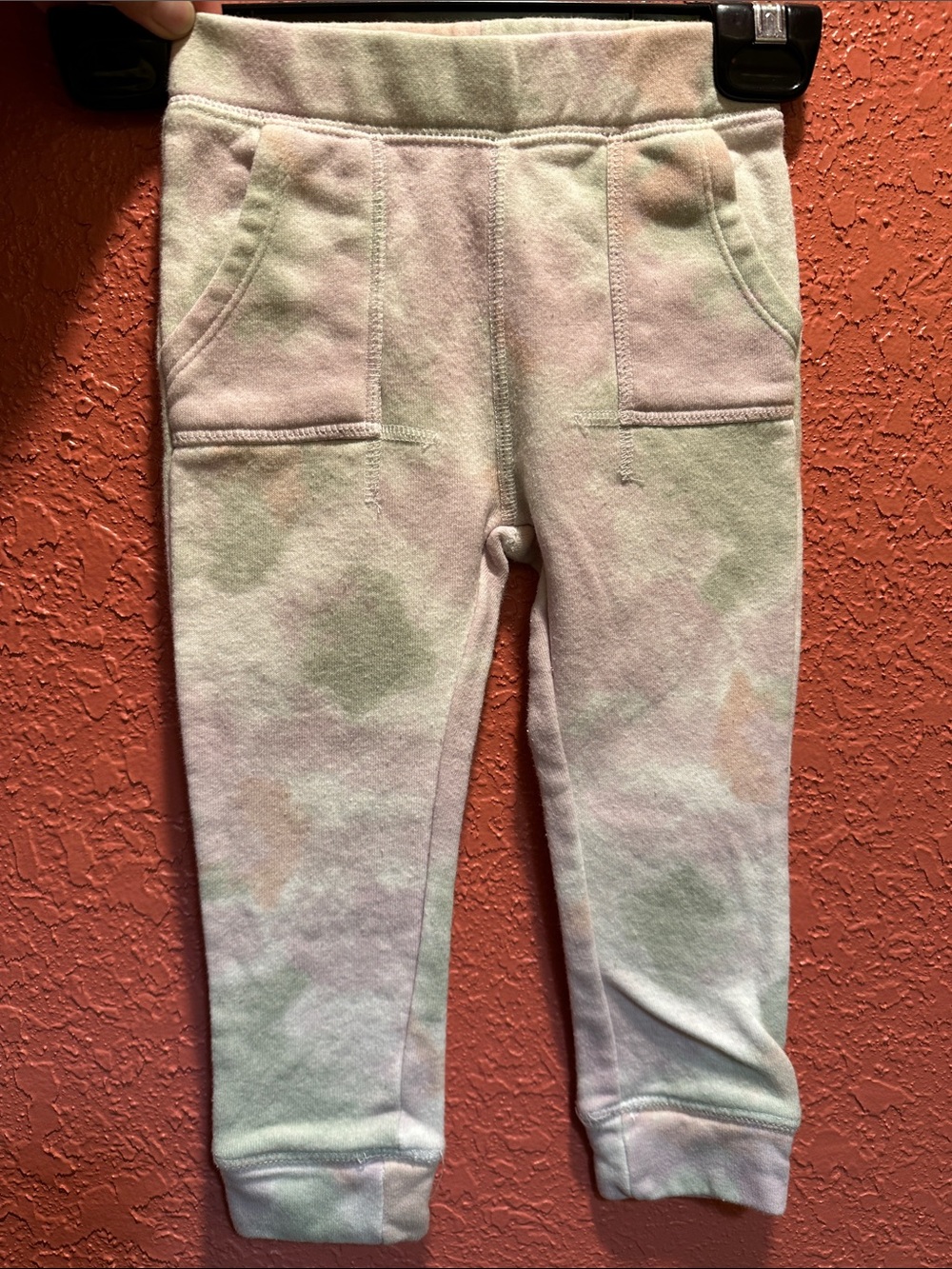 Kids Pastel Tie-Dye Jogger Pants - Pink & Green